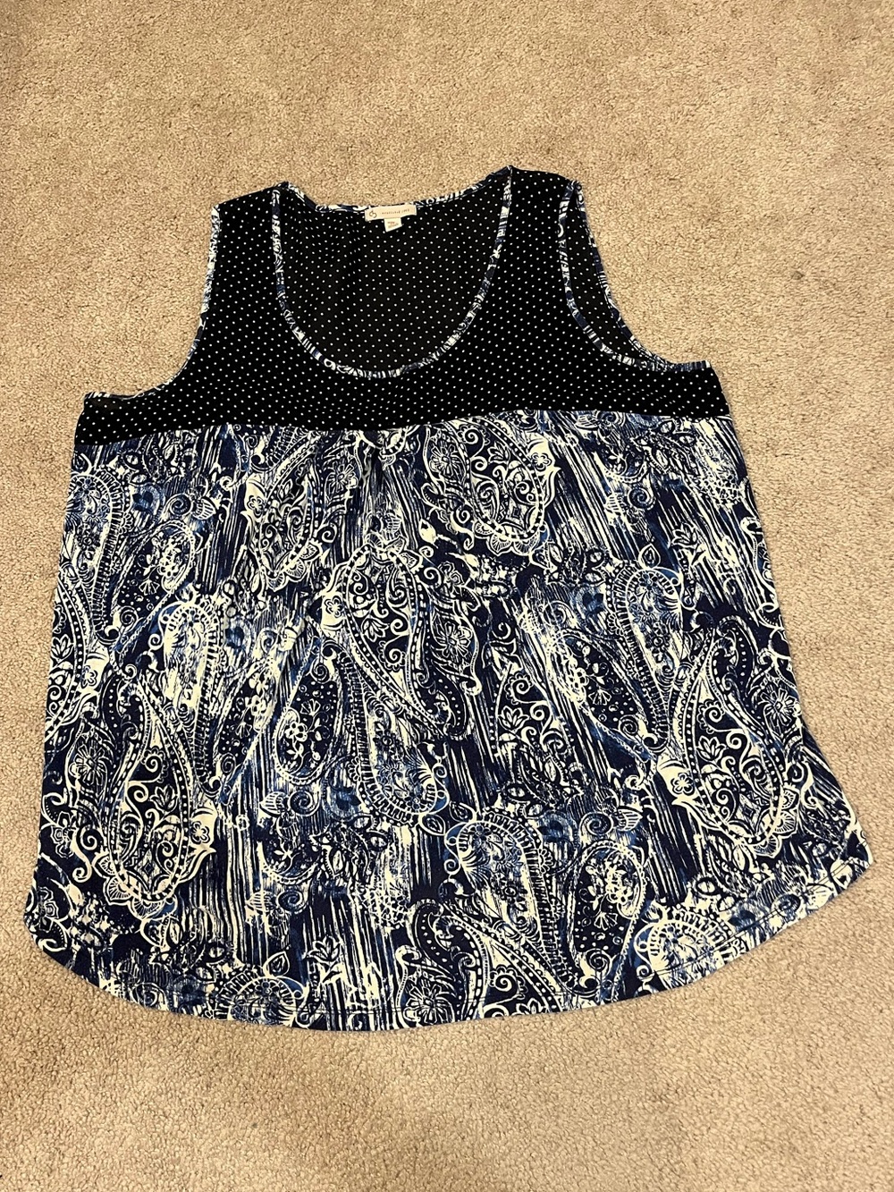CB Established 1962 Polka Dot and Paisley Print Tank Top